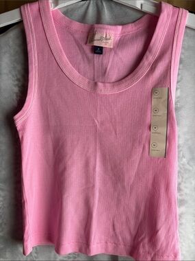 Universal Thread Pink Ribbed Scoop Neck Tank Top